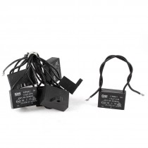 8 x Black AC 450V 1.8uF 15cm Wired Metalized Polypropylene Film Motor Capacitor