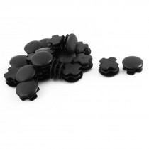 20 Pcs Chair Table Legs 22mm Dia Plastic Caps Round Ribbed Tube Inserts