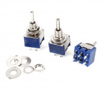 3pcs On/Off/On DPDT 6 Terminals Mini Latching Toggle Switch AC 125V 6A