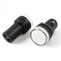 2Pcs AC/DC110V Energy Saving White LED Indicator Pilot Signal Light Lamp 22mm