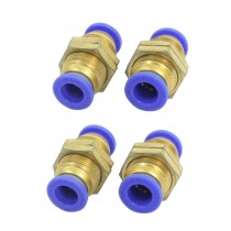 4 Pcs 13mm Panel Cutout 8mm to 8mm Tube Push in Connect Straight Quick Coupler