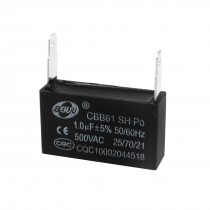 AC 500V 1.0uF 2 Terminal Air Conditioner Fan Run Polypropylene Film Capacitor