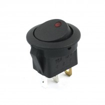 DC 12V Red Light SPST 2 Position ON/OFF Round Boat Rocker Switch for Car Auto