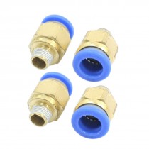4pcs 1/8 PT Threaded to 8mm Inner Dia Pneumatic Air Quick Release Ftting
