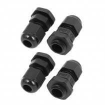 4 Pcs PG7 Waterproof Connector Gland Black for 4-7mm Diameter Cable