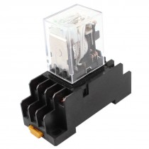 DC 220V Coil 4PDT 14 Pin Green LED General Purpose Power Relay w Socket Base