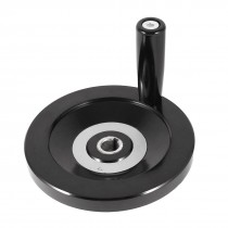Replacement 16mm x 155mm Hand Wheel w Removable Revolving Handle Black