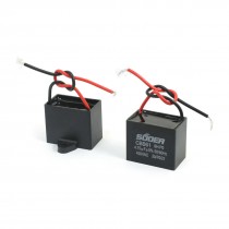 2 Pcs AC 450V 4 75uF 5 2 Wires Connector Air Condition Motor Capacitor