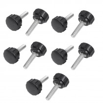 10 Pcs Round 18mm Head Dia Male Thread Screw On Type Clamping Knob