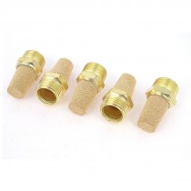 5 Pcs Brass 1/2PT Male Thread Noise Reducing Pneumatic Muffler Silencer Filter