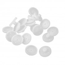 20 Pcs White Worm Plastic Hollow Out Gears 21mm x 8mm