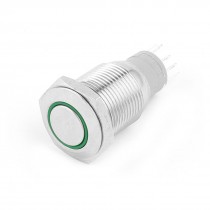 Green Angel Eye Power Symbol LED SPDT Momentary Metal Push Button Switch 16mm