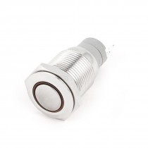 White Angel Eye LED SPDT 16mm Thread Latching Metal Power Pushbutton Switch