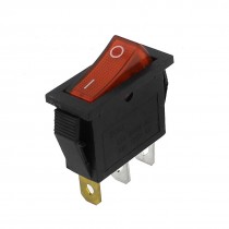 Red Light ON-OFF I/O SPST Snap in Rocker Switch 3 Pin AC 250V 15A 125V 30A