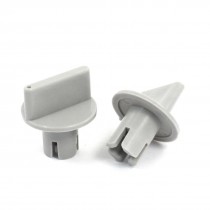 2 Pcs 6mm Gray Plastic Control Speed ON/OFF Rotary Knob for Home Electric Fan