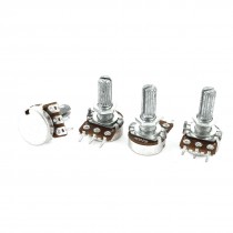 4 Pcs Single Linear Knurled Shaft Control Volume Potentiometers 200K Ohm WH148