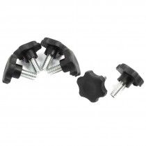 6pcs Black Plastic 40mm Head Diameter Star Clamping Knobs Part M10 x 20mm
