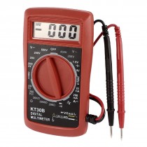 KT30B LCD Display AC DC Volt Ammeter Ohm Tester Digital Multimeter w Test Leads