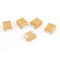 5 Pcs B Type 4mmx3mmx2mm AVX Chip Tantalum Capactior 100uF 3.6V Yellow