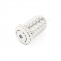 DC 3V Green Dot LED Light SPST 12mm Thread Self-Locking Metal Pushbutton Switch