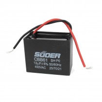 AC 450V 12uF 5% Wired Connector Electric Fan Running Capacitor CBB61