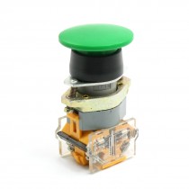 Green Mushroom Head DPST Momentary Pushbutton Switch AC 220V DC 24V 6A