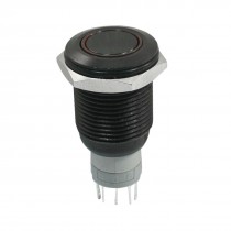 16mm Red Ring LED Light 24V Plastic Momentary SPDT Button Switch 250VAC 3A