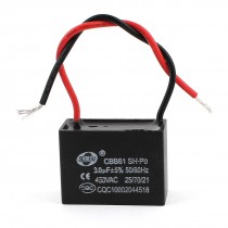 Metallized Polypropylene 2 Wires Motor Fan Running Capacitor AC 450V 3uF CBB61