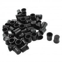 47pcs 6mm Knurled Shaft Black Top Taper Volume Knob Cap for Potentiometer Pot