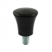 Black 32mm Head Dia 10x16mm Male Thread Screw On Type Round Knob