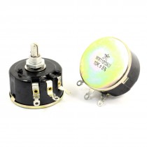 Round Shaft 5W 10K Ohm Variable Resistor Wirewound Potentiometer WX112(050) 2pcs