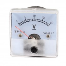 DC 0-20V Class 2.5 Fine Tuning Square Shaped Analog Voltage Meter Voltmeter