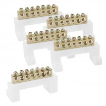 5 Pcs Electric Cable Connector 7 Positions Screw Barrier Terminal Block 400V 20A