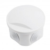 White ABS IP55 Waterproof 80x50mm 4 Cable Entries Round Junction Box Case