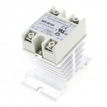 AC80-250V to AC24-380V 60A 4 Screw Terminal 1 Phase Solid State Relay w Heatsink