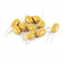 10PCS 150uF 16V 2 Pin Yellow Radial Dipped Tantalum Bead Capacitors