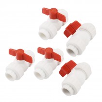 5pcs Red T Handle 24mm x 24mm Hole Inner Dia PPR Ball Valve Union Adapter