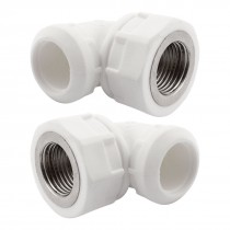 2pcs Water Hose Pipe Tube Elbow Fitting Connector 20mm to 1/2PT Female Thread