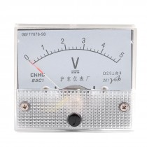 Class 2.5 Accuracy Voltage Measuring DC 5V Analog Voltmeter Panel