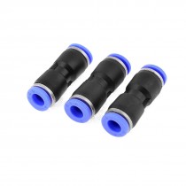 3 Pcs 6mm to 6mm Tube One Touch Push in Straight Quick Fittings Connectors