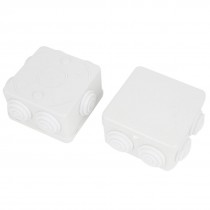 2 Pcs ABS IP44 Waterproof Square Junction Box Plain Press on Lid 85x85x50mm