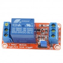 High/Low Level Trigger Optocoupler Relay Module DC24V 10A 1 Channel