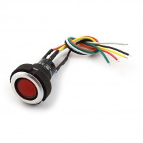 DC 24V 22mm Panel Mount SPDT Latching Push Button Switch w Red Pilot Lamp