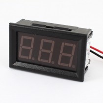 DC3.3-30V 3 Digits Red LED 2 Cables Waterproof Digital Voltmeter