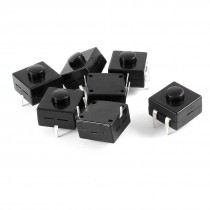 7 Pcs Vertical 3 Pins Push Button Switch Black AC 250V 1.5A for Electric Torch