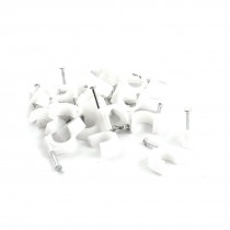 40 Pcs 12mm Width Cable Nail Attached Circle Clips Saddle White