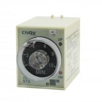 ST3 Model AC 110V 1NO 1NC 0-10Min 10Minute Delay Power on Timer Time Relay