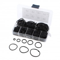 185Pcs 2.4mm 8 Size Flexible Black Rubber Oil Seal Filter O Rings Washers Set