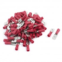 100Pcs 22-16 AWG MDD1-250 Red Insulating Male Crimp Terminal Connector
