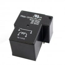 DC 12V Coil 4 Pins NO NC DPST Plastic Shell PCB Type Power Relay Black